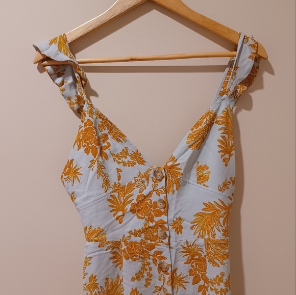 Free People Be The One Floral Wide Leg Sleeveless Jumpsuit Size 2 - Picture 5 of 9